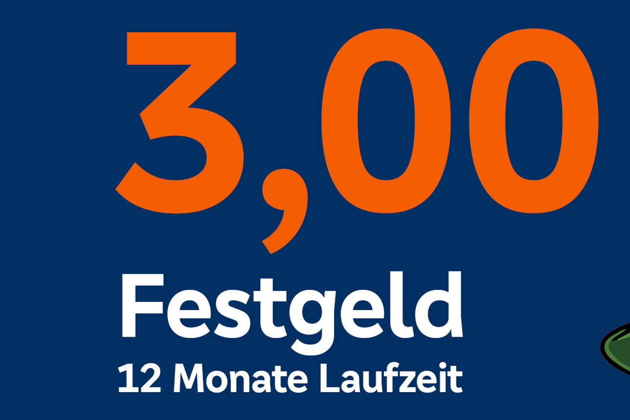 3,00% p. a. Festgeld 12 Monate Laufzeit mit Filzhut-Pictogramm