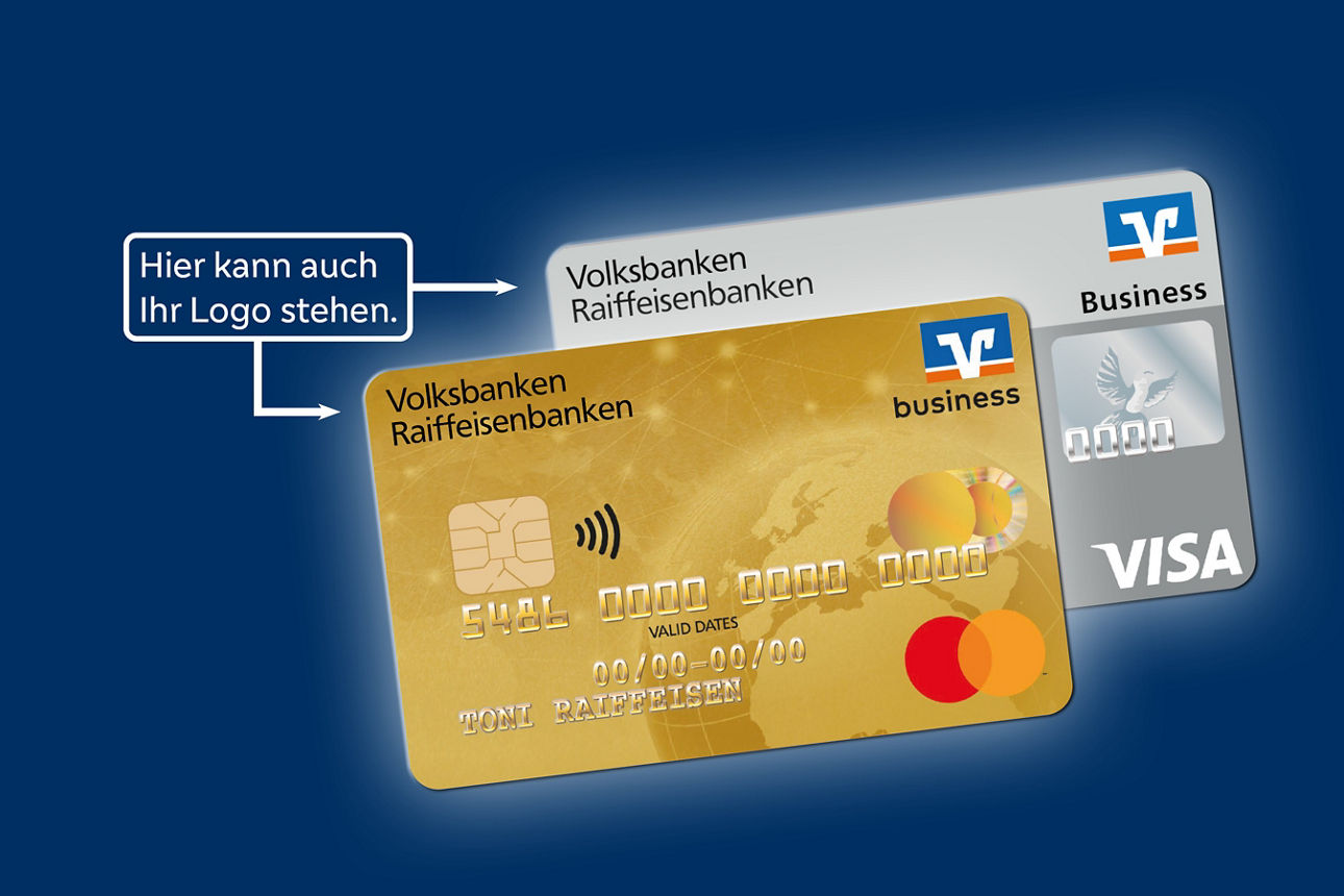 Zwei Firmenkreditkarten der Volksbank Darmstadt Mainz