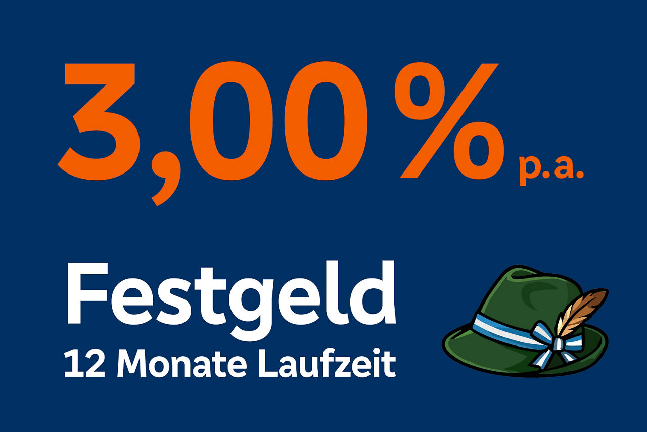 3,00% p. a. Festgeld 12 Monate Laufzeit mit Filzhut-Pictogramm