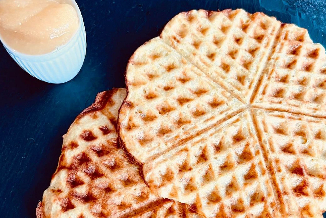 Serviervorschlag Waffelpuffer