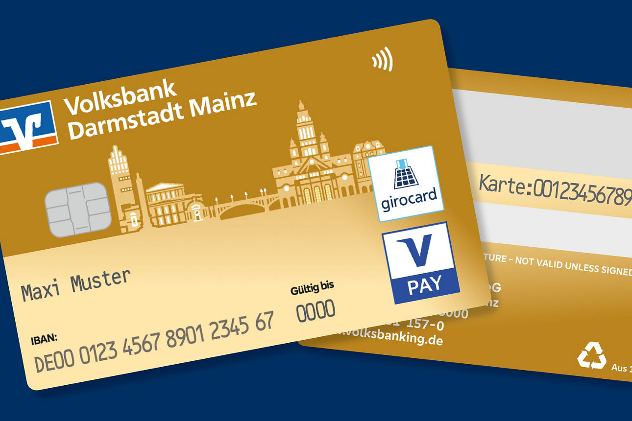 Vorder- und Rückseite unserer girocard Mastercard
