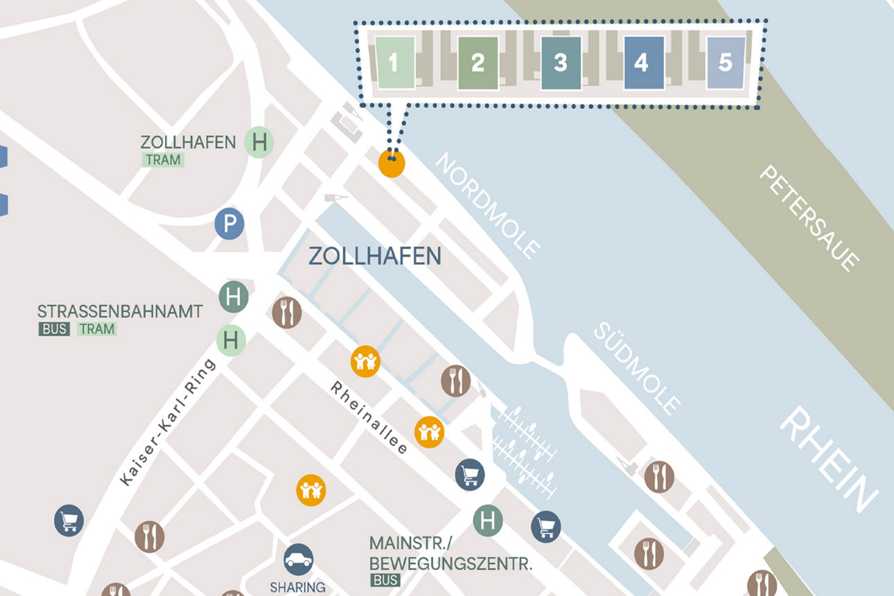 Karte des Mainzer Zollhafen